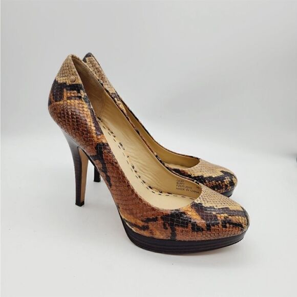 COACH Buffy Python Leather Platform Heels - Picture 1 of 15